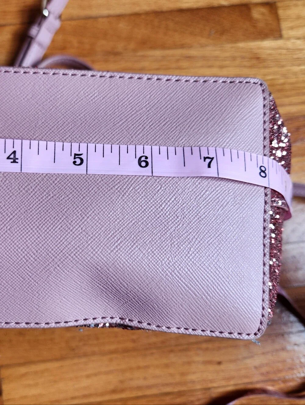 Kate Spade Greta Court Ina Satchel Crossbody Bag Dusty Peony Pink Glitter Glam